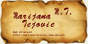 Marijana Tejović vizit kartica
